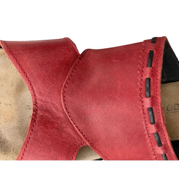 Sebago Women's Red Leather Slide Sandals Size 9.5N - Picture 7 of 7